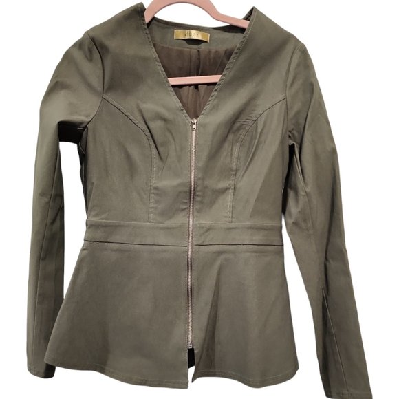 Sophisticated green Zip Up Jacket - Picture 2 of 4